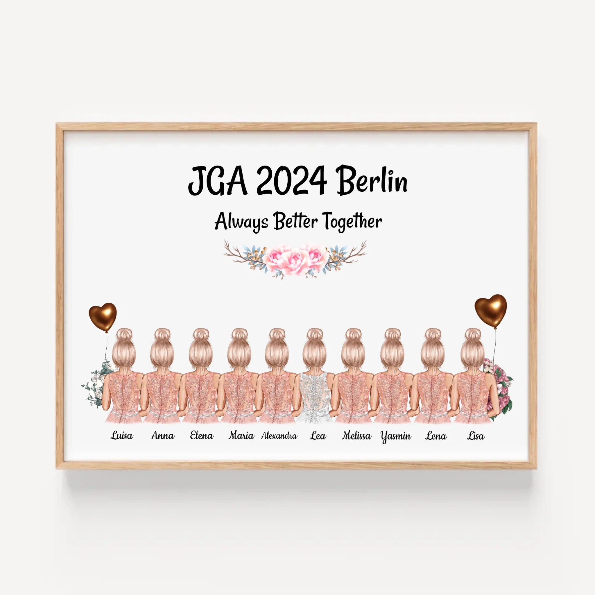 10 Freundinnen JGA Poster Geschenk personalisiert - Cantty