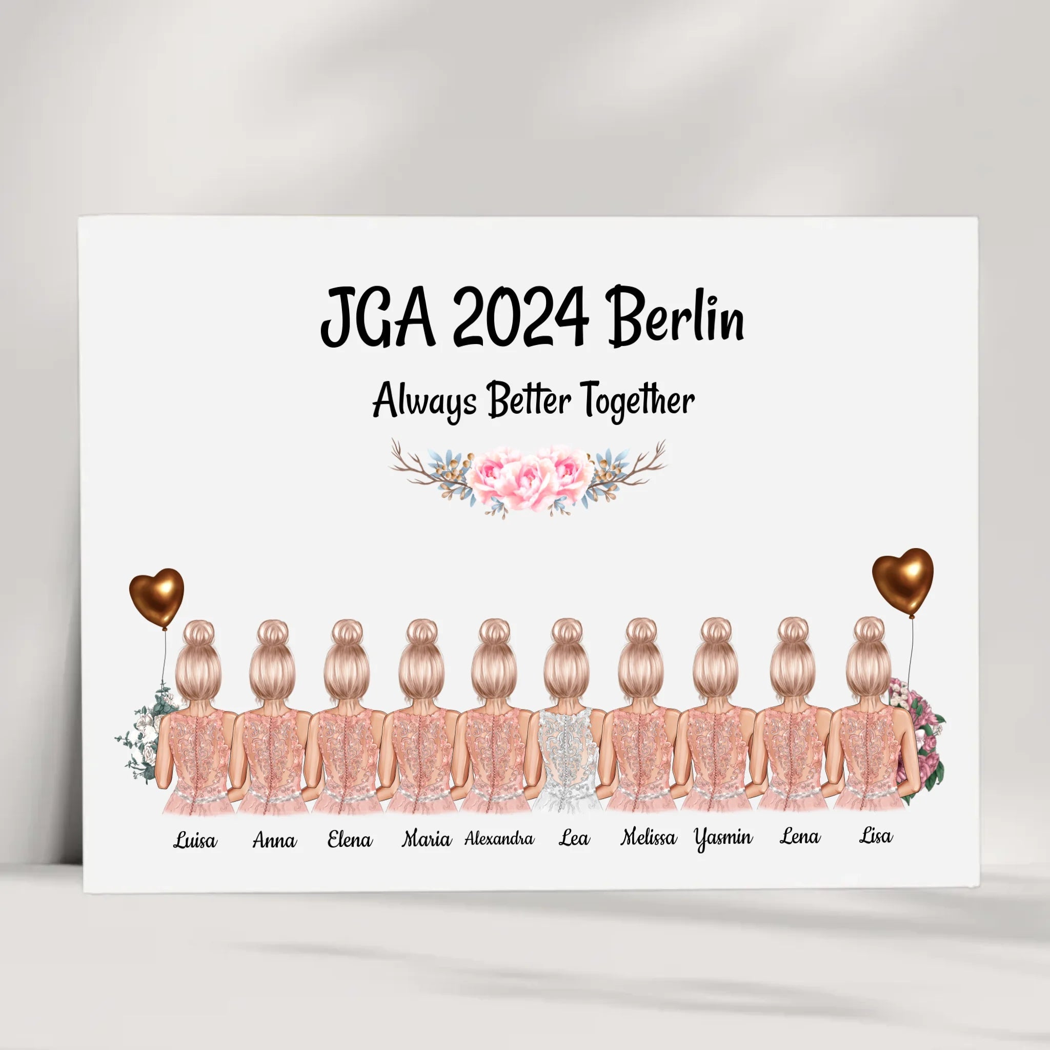 10 Freundinnen JGA Poster Geschenk personalisiert - Cantty