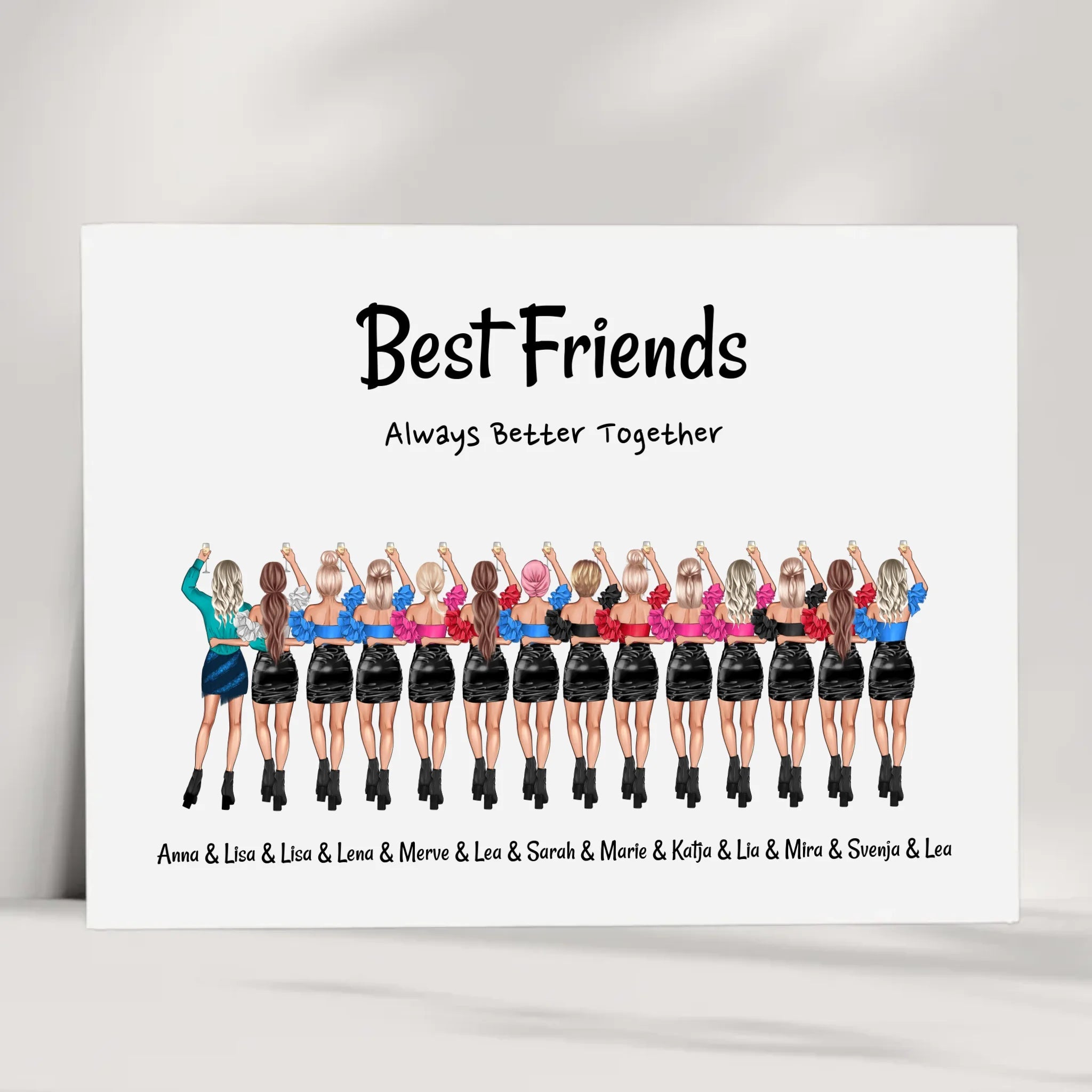 14 Freundinnen Geschenk personalisiert Frauen Poster mit Spruch - Cantty