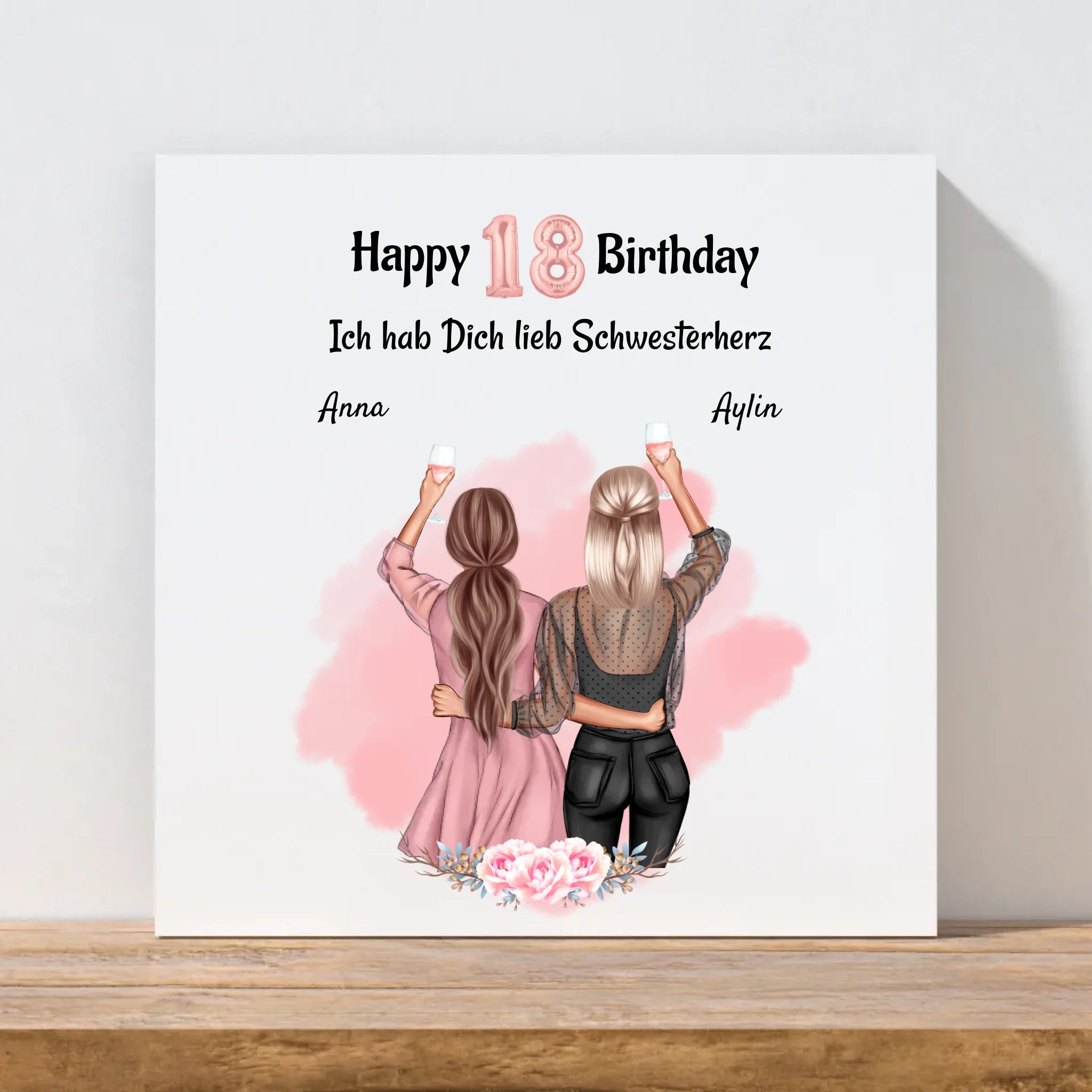 18 Geburtstag Geschenk für Schwester Leinwandbild - Cantty