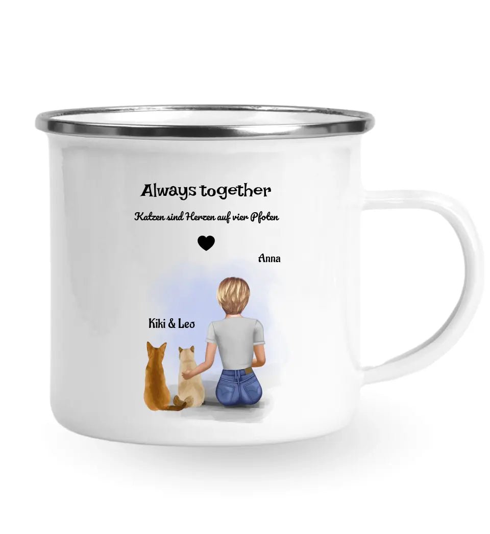 2 Katzen Bild Tasse für Mädchen - Cantty