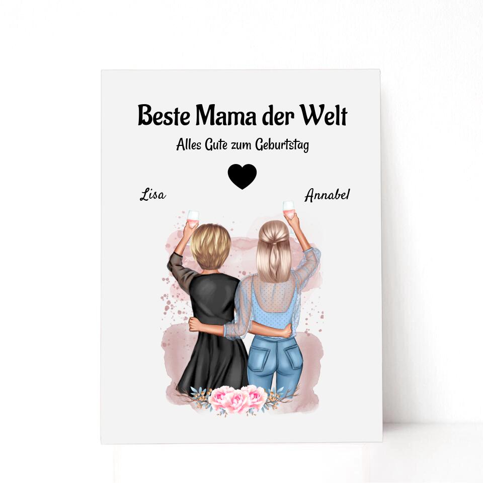 Mutter Tochter Geschenk Acrylglas Illustration gestalten