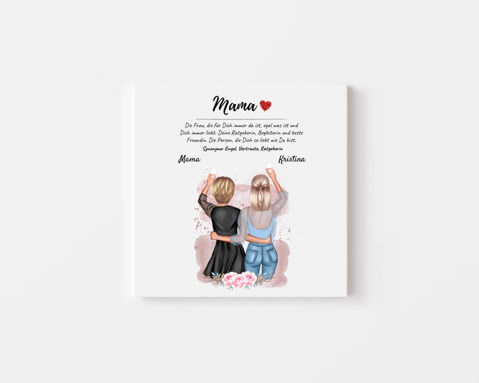 Personalisiertes Bild Geschenk Mutter Tochter Leinwand - Cantty