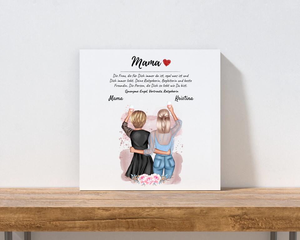 Personalisiertes Bild Geschenk Mutter Tochter Leinwand - Cantty