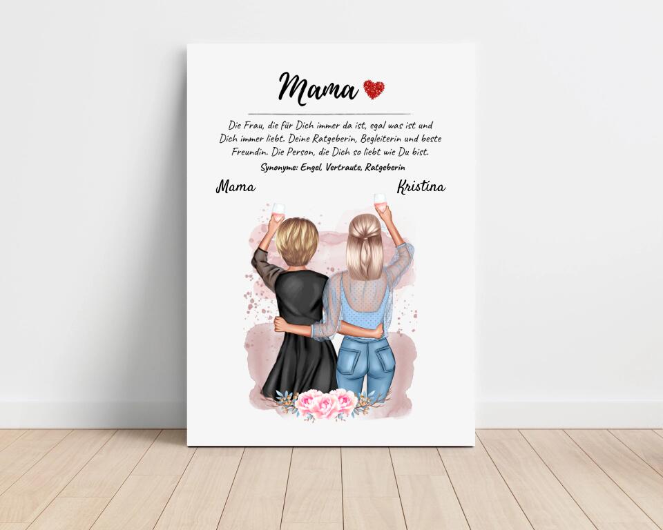 Personalisiertes Bild Geschenk Mutter Tochter Leinwand - Cantty