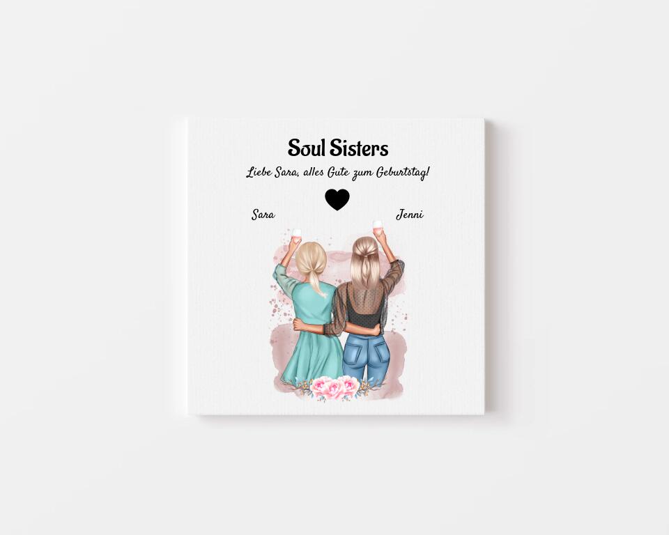 Geschenk Leinwandbild Soul Sisters zum Geburtstag - Cantty