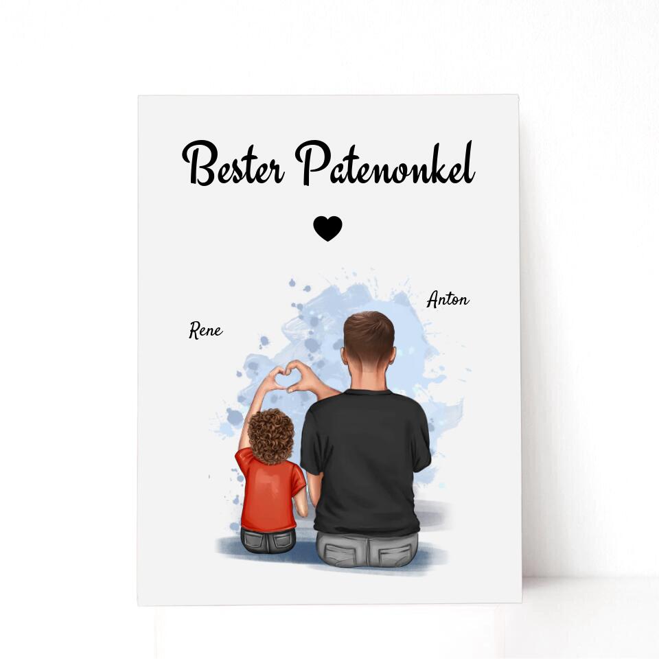 Acrylglas Bild Patenonkel & Patenkind Geschenk personalisieren