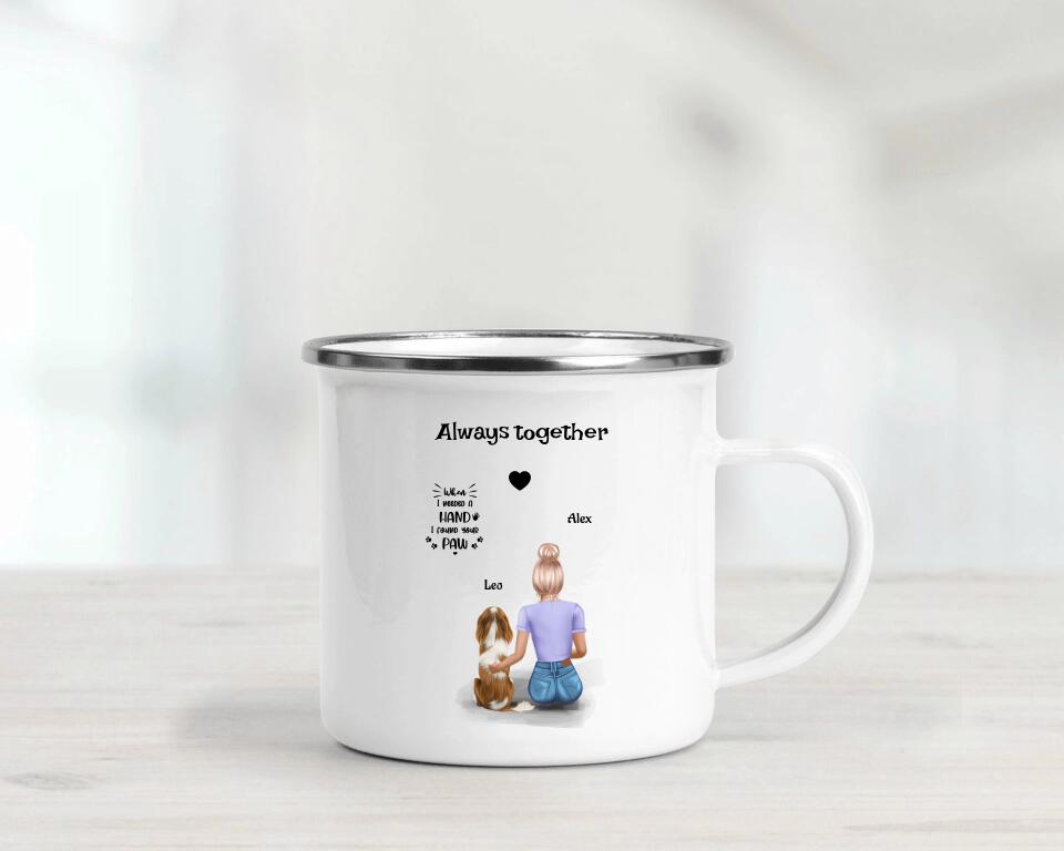 Frau mit Hund Tasse Geschenk personalisiert - Cantty