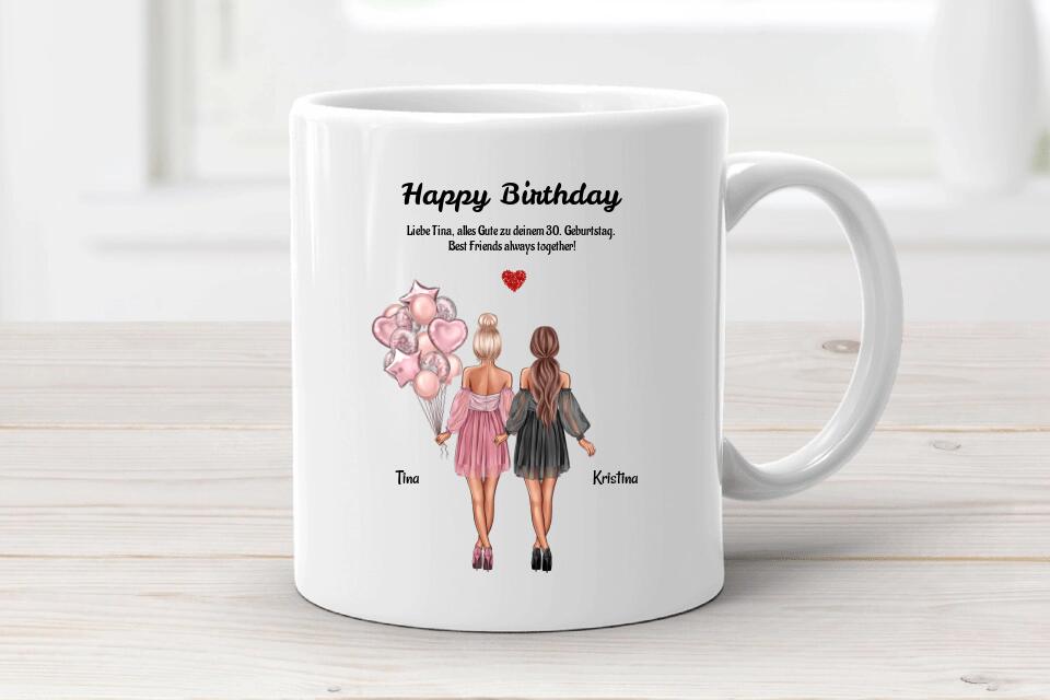 Geschenk Tasse für 2 Freundinnen zum Geburtstag - Cantty