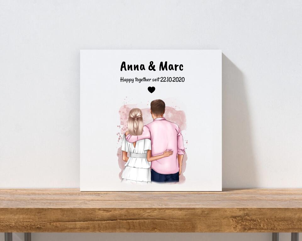 Geschenk Leinwandbild Hochzeitstag personalisiert - Cantty