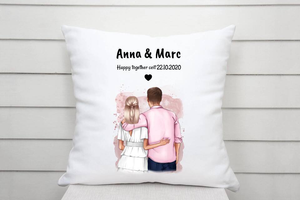 Kissen Geschenk zum Hochzeitstag mit Namen & Spruch