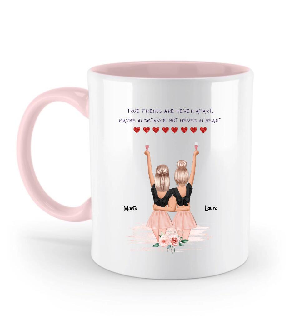 2 Freundinnen Tasse Geschenk mit Namen & Spruch - Cantty