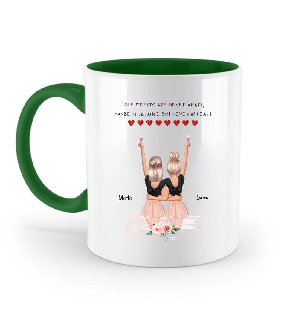 2 Freundinnen Tasse Geschenk mit Namen & Spruch - Cantty