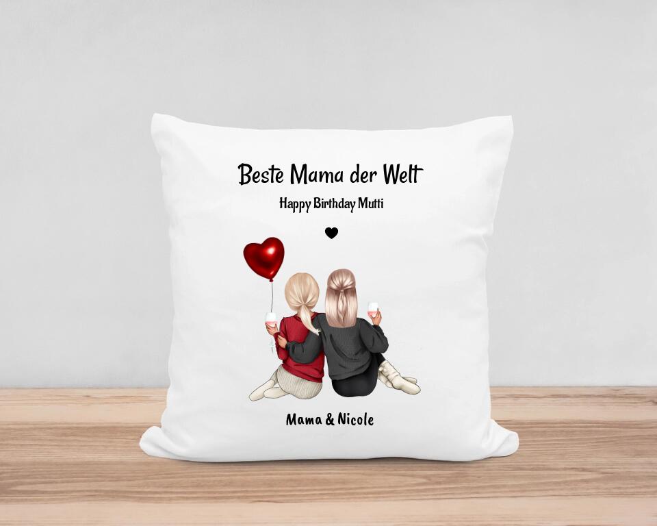 Geschenk Kissen für Mama von Tochter mit Namen und Spruch