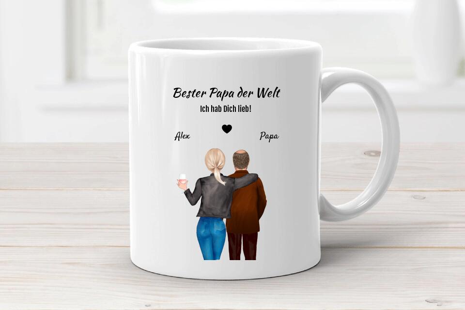 Vater Tochter Geschenk personalisierte Tasse - Cantty