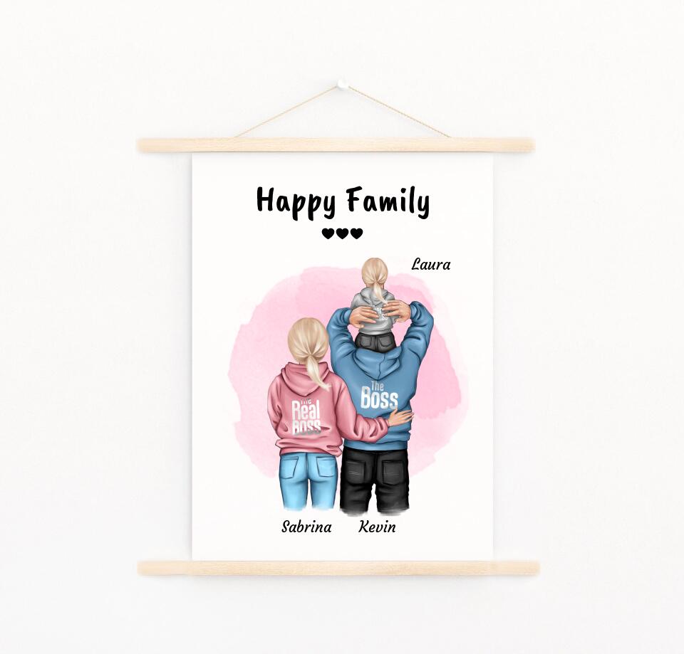 Familie Geschenk Leinwandbild mit Aufhänger