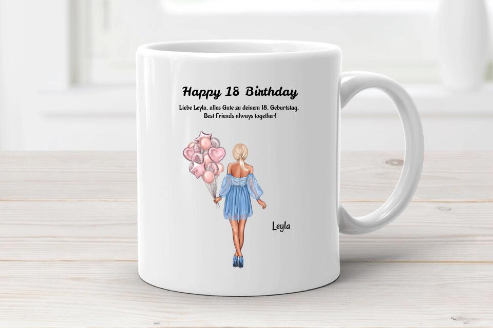 Tasse personalisiert 18 Geburtstag Geschenk Beste Freundin - Cantty