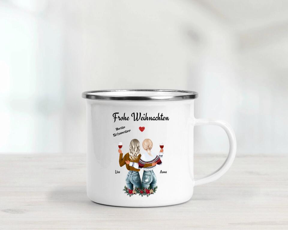 Personalisierte Tasse Schwesterherz Weihnachtsgeschenk - Cantty