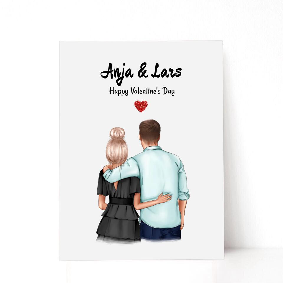 Geschenk Valentinstag Acrylglas Bild personalisiert für Paare