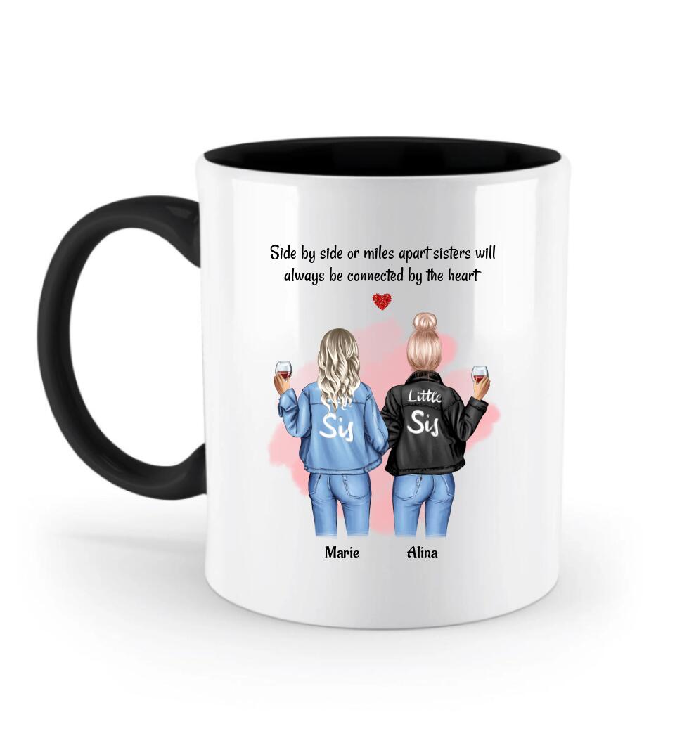 Große und kleine Schwester Tasse Geschenk personalisiert - Cantty