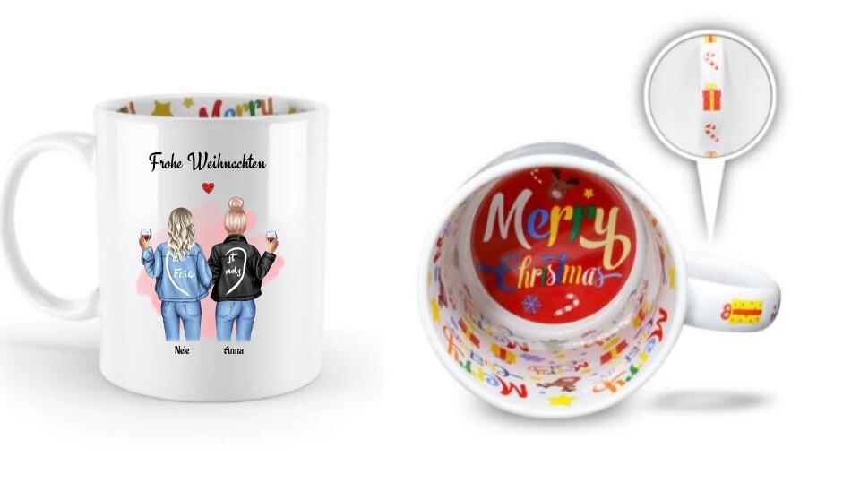 Freundinnen Tasse Weihnachtsgeschenk personalisiert - Cantty