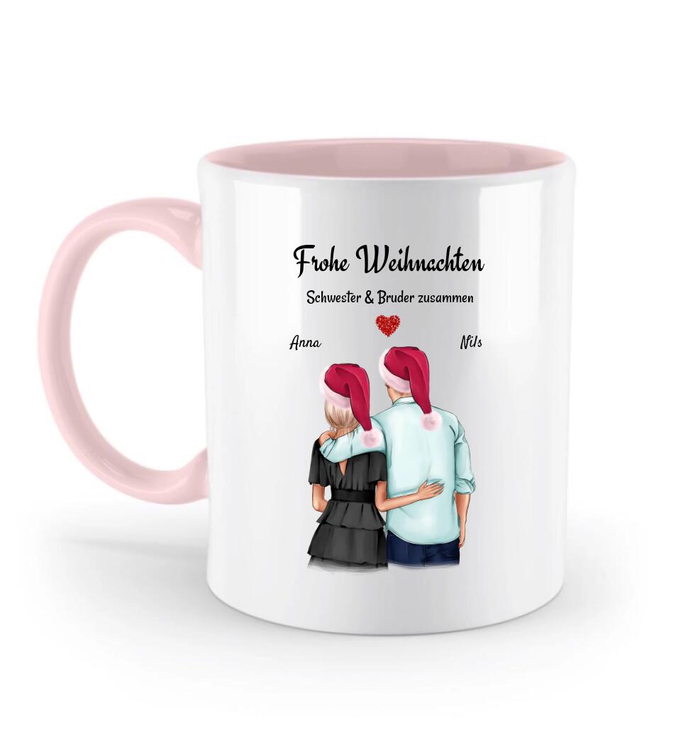 Schwester Kaffeetasse personalisiert Weihnachtsgeschenk Bruder - Cantty