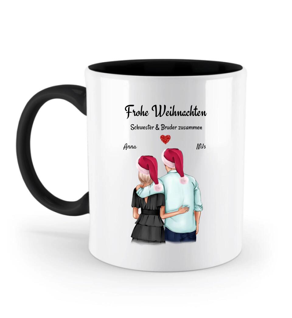 Schwester Kaffeetasse personalisiert Weihnachtsgeschenk Bruder - Cantty