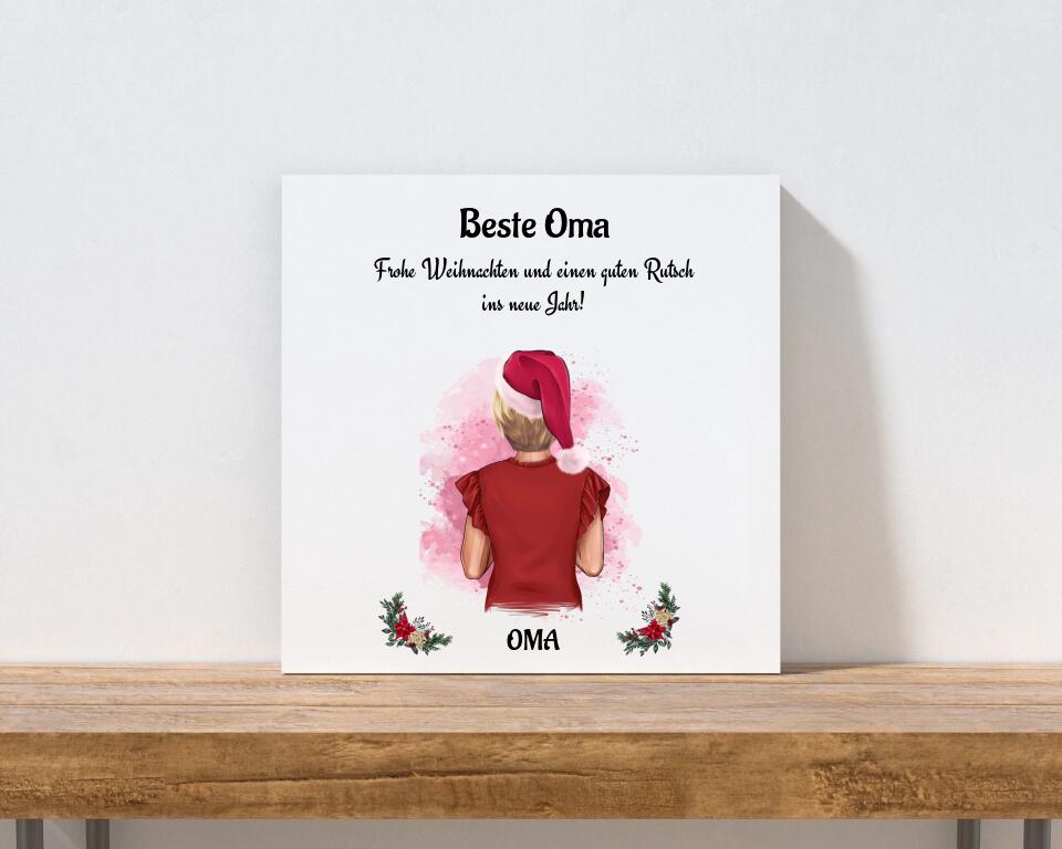 Geschenk Leinwand für Oma zu Weihnachten personalisieren - Cantty