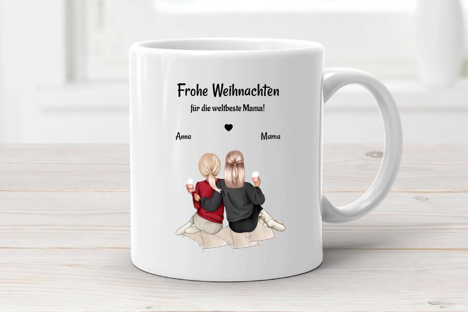 Kaffeetasse & Emaille Tasse Mama Tochter Weihnachtsgeschenk - Cantty