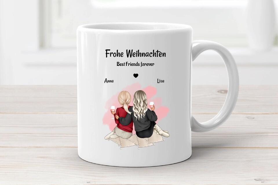 Kaffetasse & Emaille Tasse Geschenk Weihnachten beste Freundin - Cantty