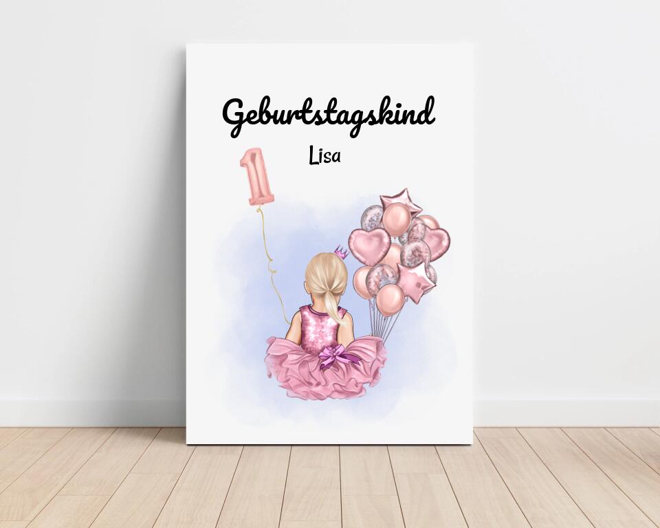 Geschenk Leinwandbild zum 1 Geburtstag Mädchen von Oma und Opa - Cantty