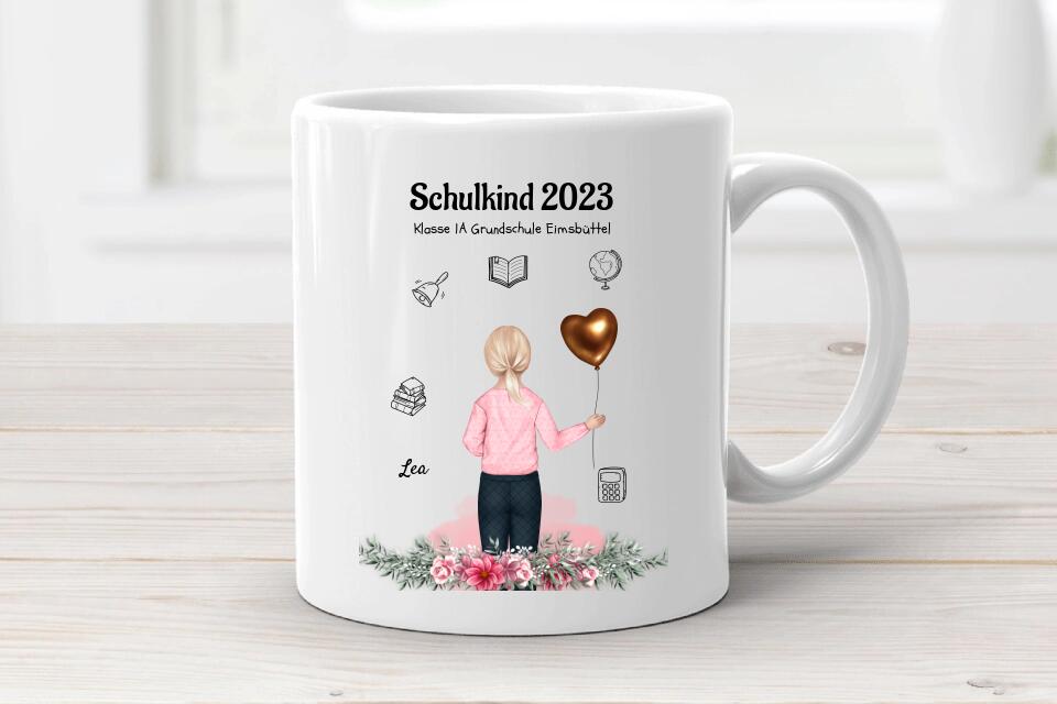 Mädchen Schulanfänger Tasse Geschenk personalisiert - Cantty