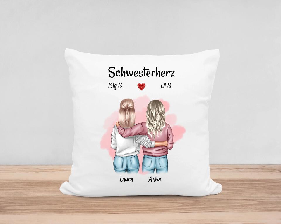 Schwester Kissen Geschenk