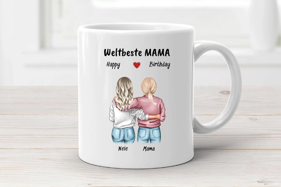 Personalisierte Tasse Mutter Tochter Bild Geschenk - Cantty