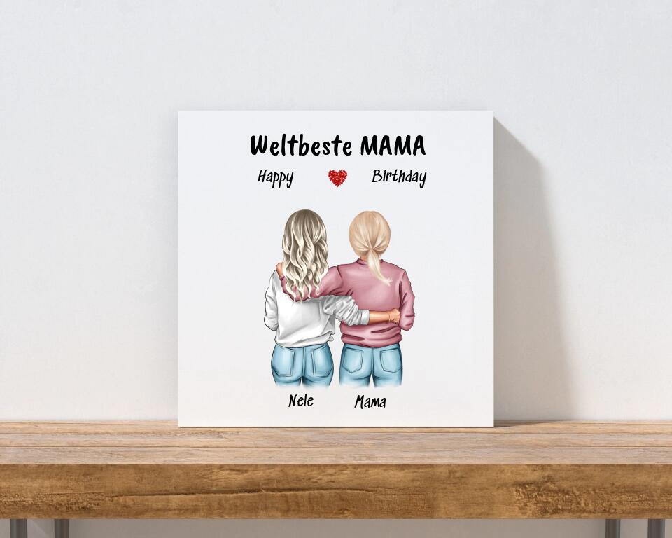 Mutter Tochter Leinwand Bild Geschenk für Mama - Cantty