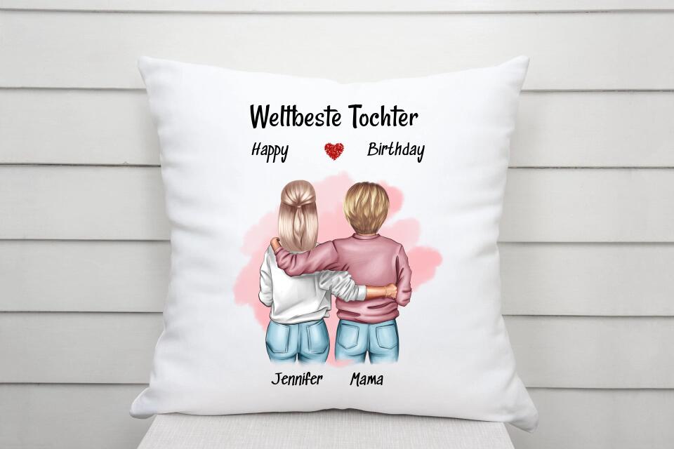 Persönliches Kissen Geschenk für Tochter zum Geburtstag