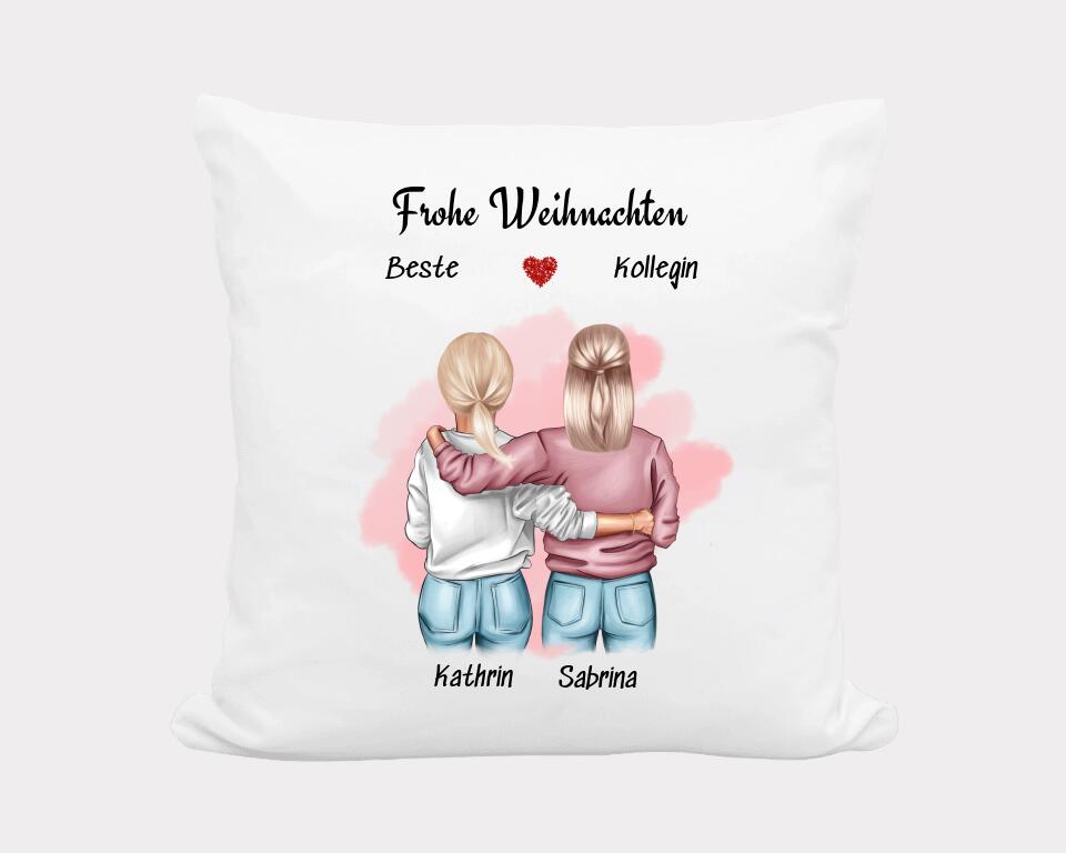 Dekokissen Weihnachtsgeschenk für die Kollegin mit Namen