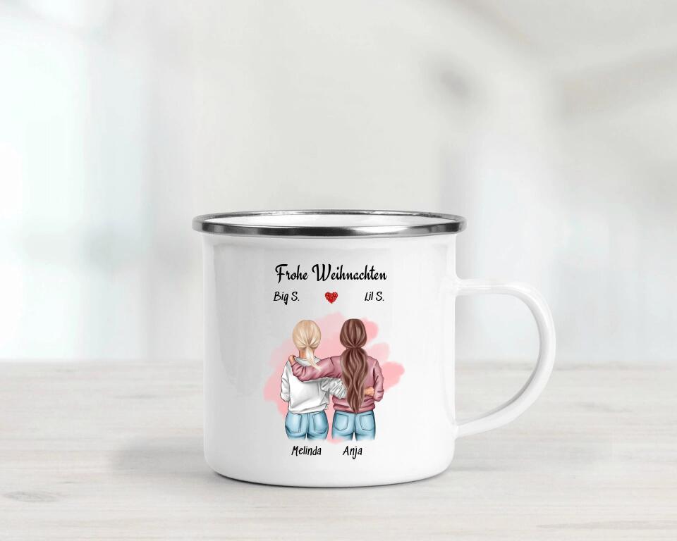 Personalisierte große und kleine Schwester Tasse Weihnachten - Cantty