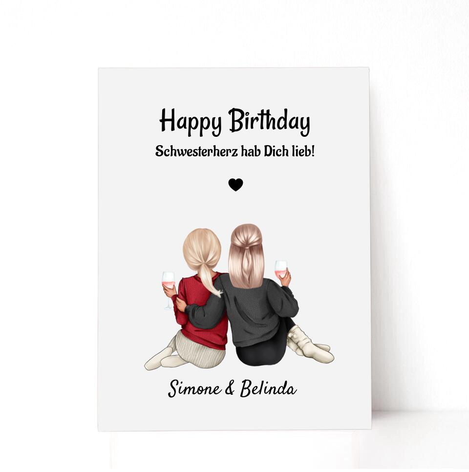 Geschenk für Schwester zum Geburtstag Acrylglas Bild