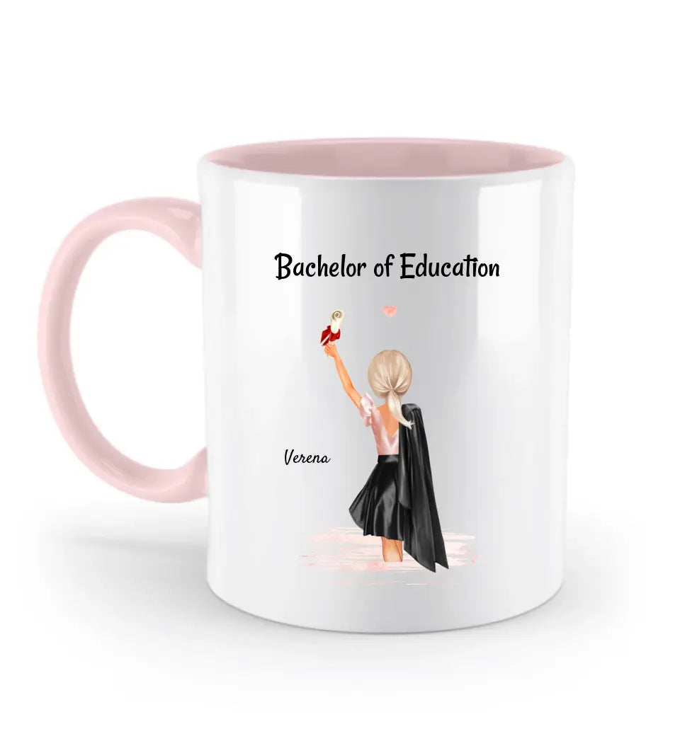 Studium Abschluss Geschenk Tasse für Mädchen personalisiert