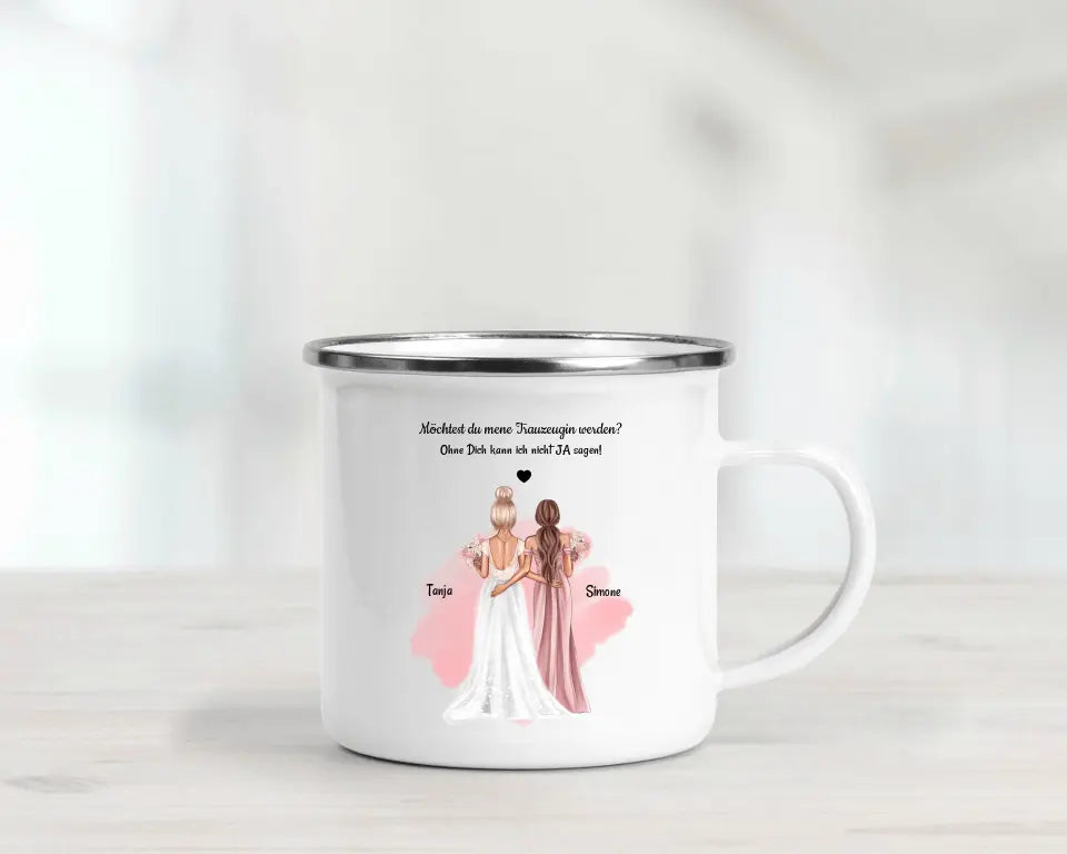 Geschenk Trauzeugin Fragen Tasse personalisiert - Cantty