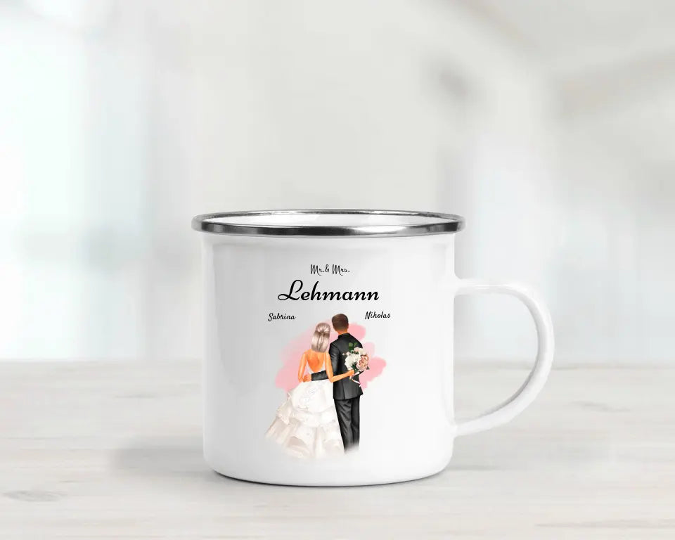 Personalisierte Tasse Mr Mrs Geschenk für Brautpaar - Cantty