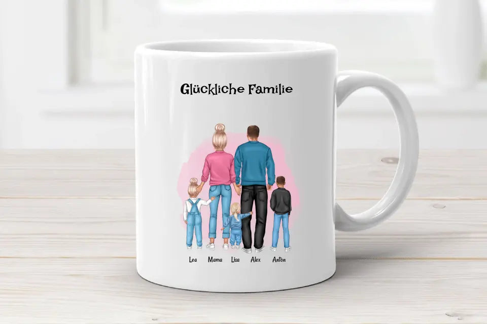 Tasse Geschenk für Familie mit Junge & Mädchen Kindern - Cantty