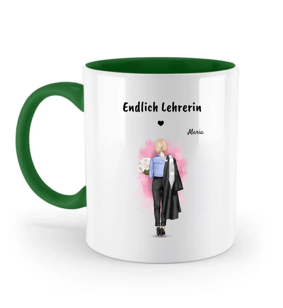 Endlich Lehrerin Geschenk Tasse personalisiert - Cantty