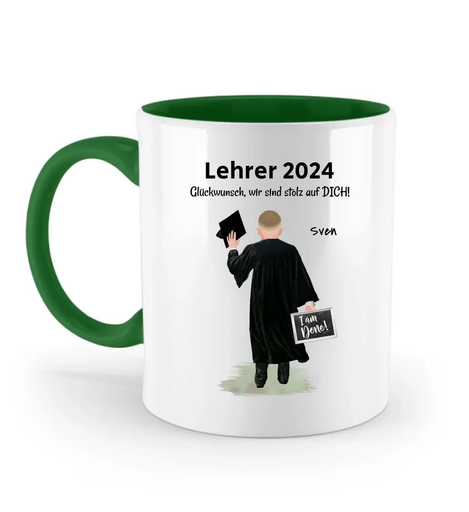 Endlich Lehrer Geschenk Tasse für werdende Lehrer personalsiert - Cantty