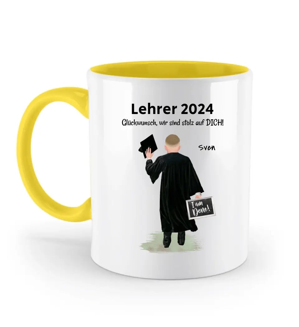 Endlich Lehrer Geschenk Tasse für werdende Lehrer personalsiert - Cantty