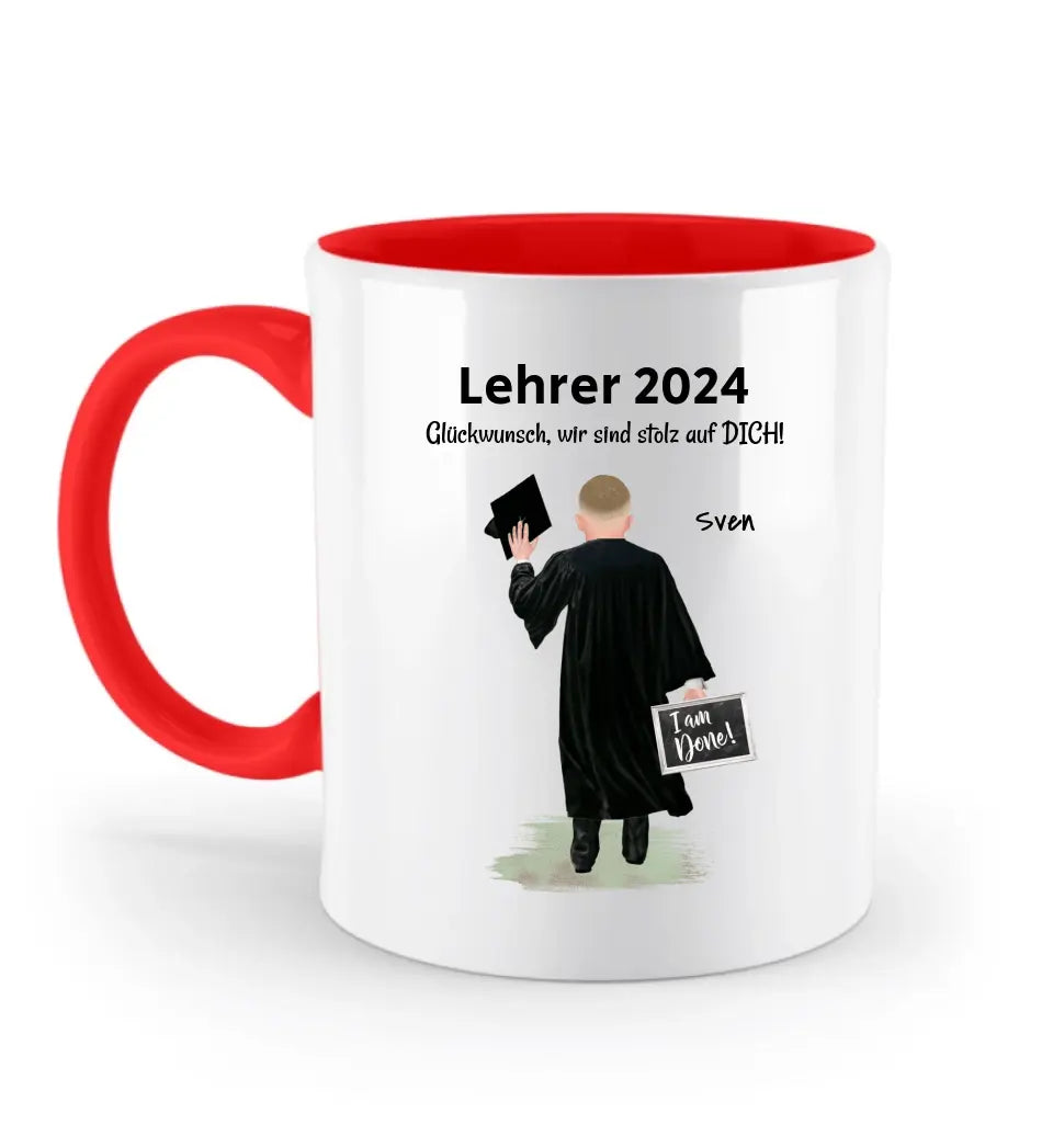 Endlich Lehrer Geschenk Tasse für werdende Lehrer personalsiert - Cantty