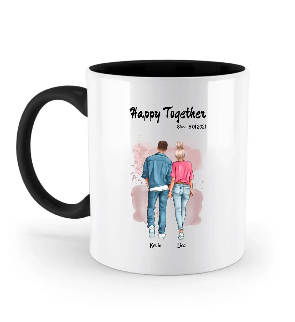 Geschenk Tasse für Freund von Freundin zum Jahrestag & Geburtstag personalisiert - Cantty