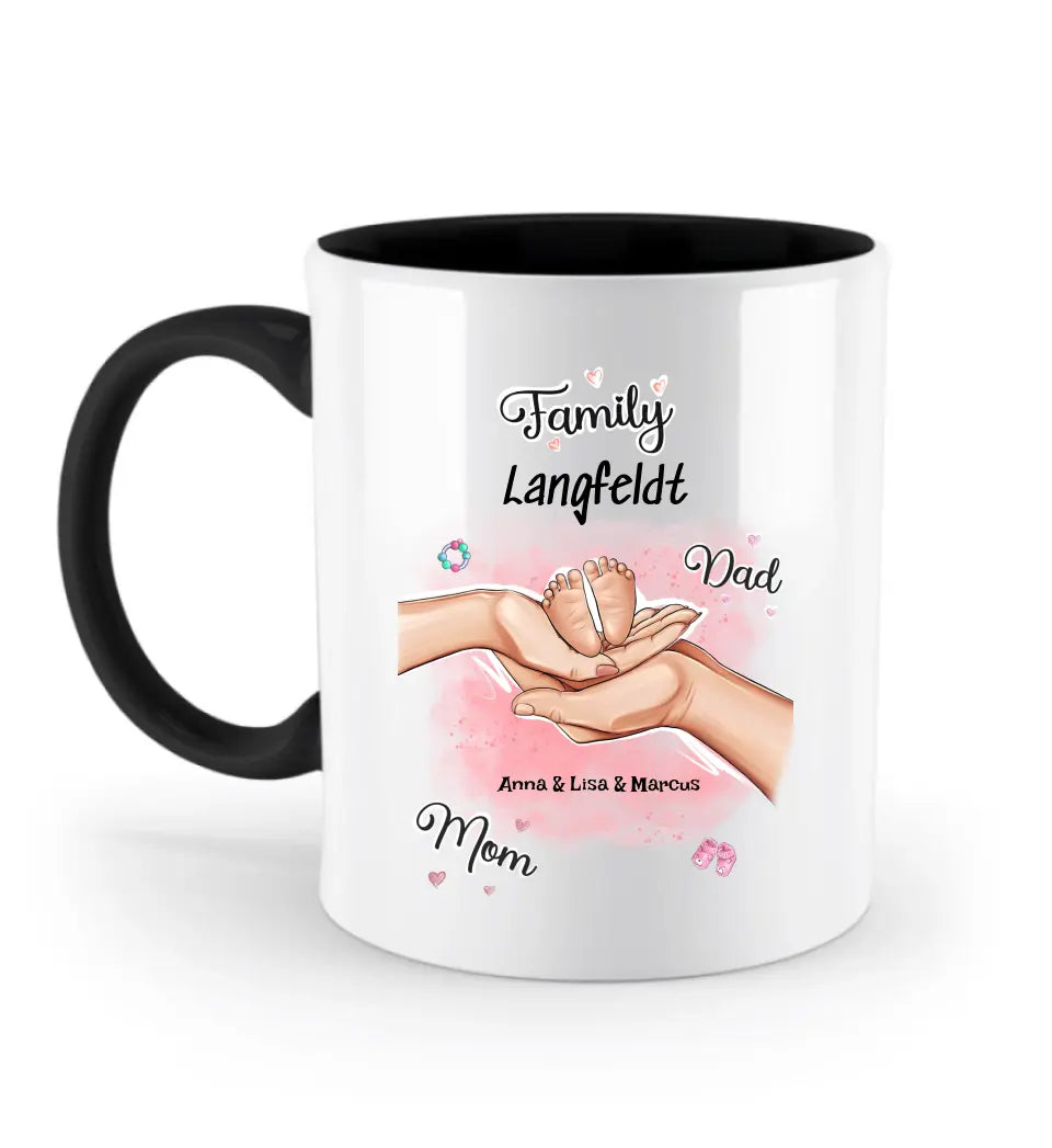 Tasse Geschenk neugeborenes Baby Familie Hände - Cantty