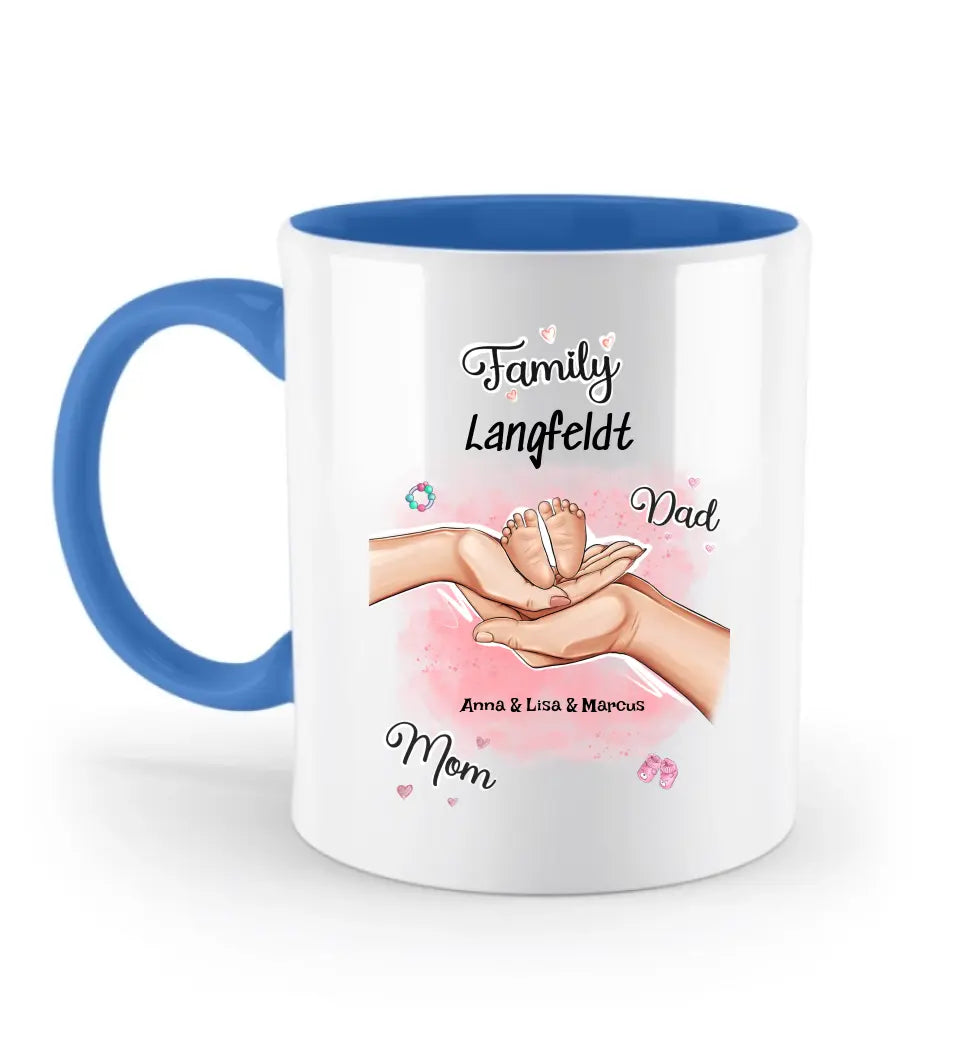 Tasse Geschenk neugeborenes Baby Familie Hände - Cantty